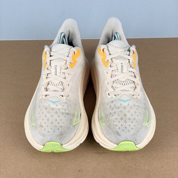 Hoka Clifton 9 Athletic Running Shoes Vanilla Astral Womens 7 Low Top Lace Up - Picture 2 of 10